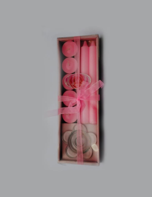 Pink Fancy Scent Candles Set 8pcs