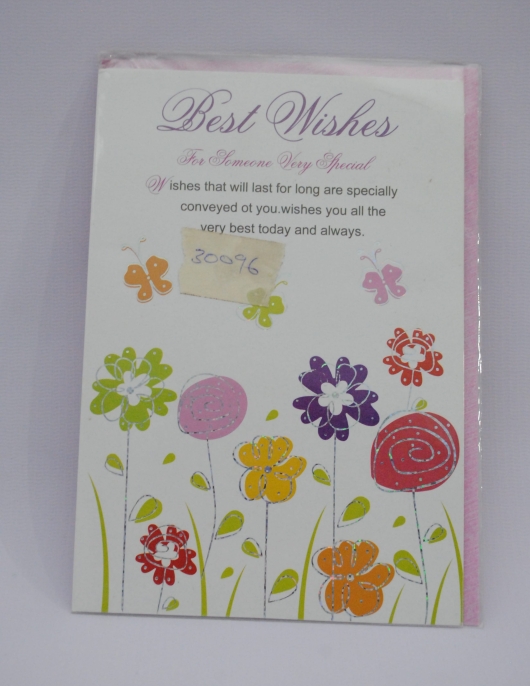 Best Wishes With Flowers Printed Card