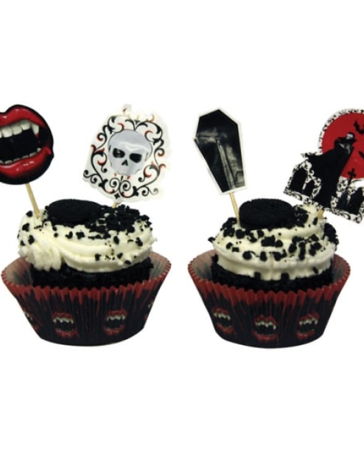 Halloween Fangtastic Cupcake Cases with Toppers 48pcs