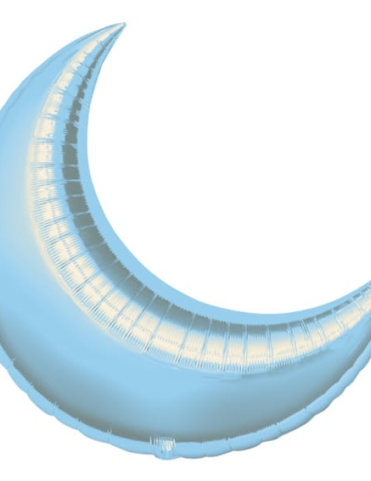 Pastel Blue Crescent Foil Helium Balloon 89cms