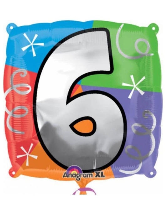 Personalize Balloon Number.6 Foil Balloon 45cms