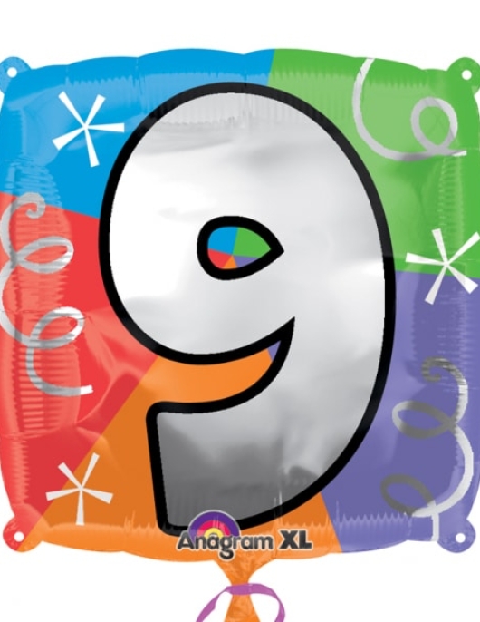 Personalize Balloon Number.9 Foil Balloon 45cms