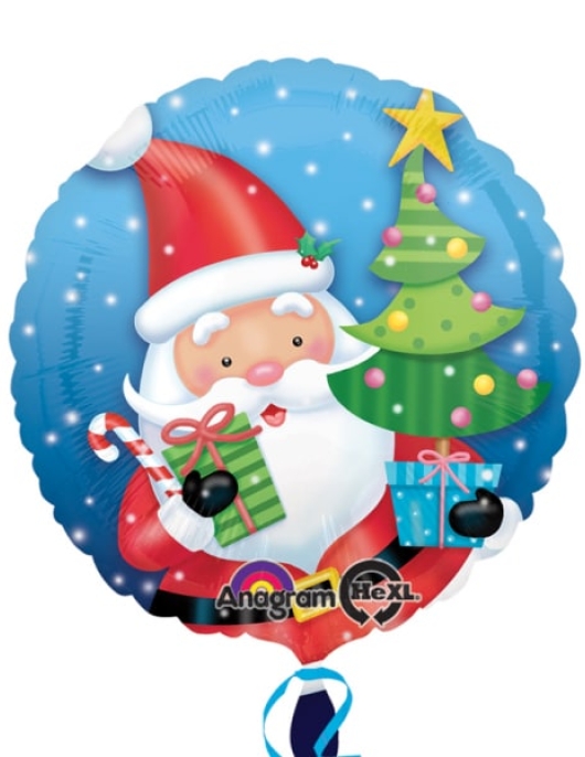 Santa Wonderful Round Foil Helium Balloon 45cms