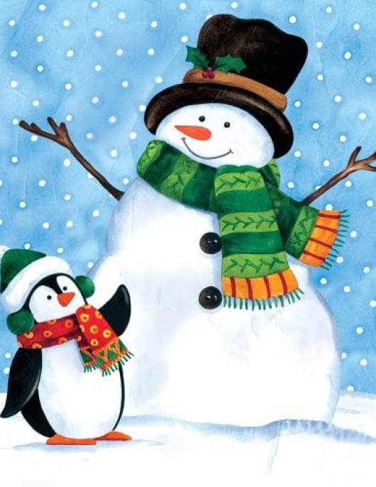 Christmas Snowman Penguin Pal Paper Napkins 32.7 x 32.3cms