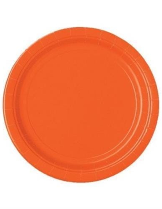 Orange Round Paper Plates
