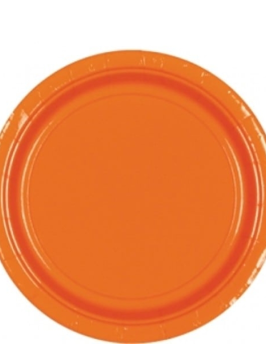 Orange Round Paper Plates
