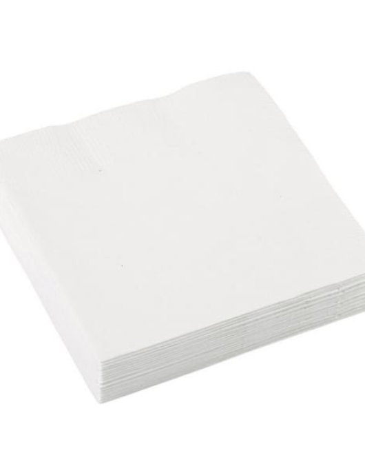 White Frosty Paper Napkins 25 x 25 cm