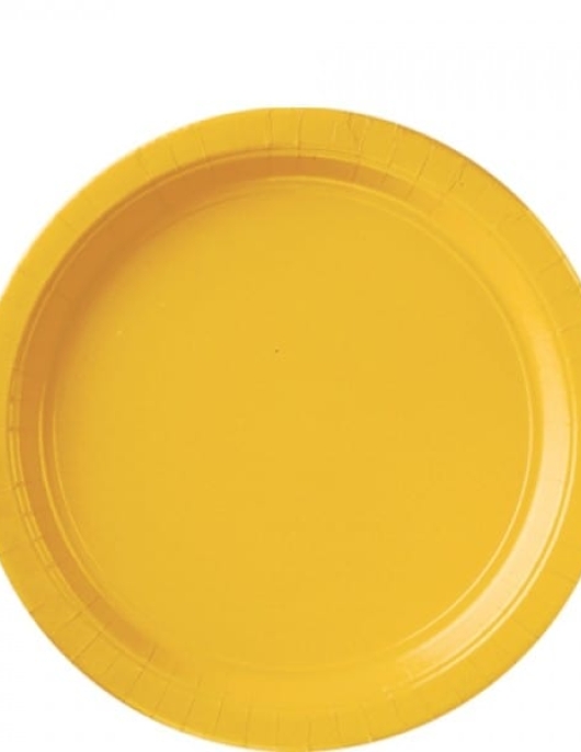 Yellow Round Paper Plates