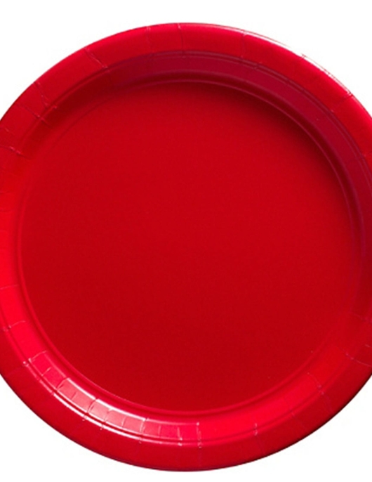 Red Round Paper Plates