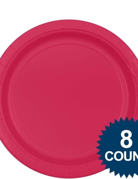 Pink Round Paper Plates