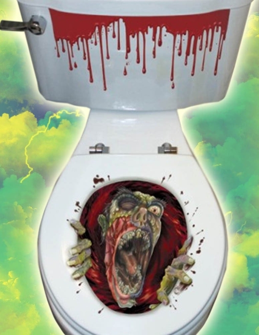 Zombie Toilet Seat Glass Grabber Sticker 60 x 34cms