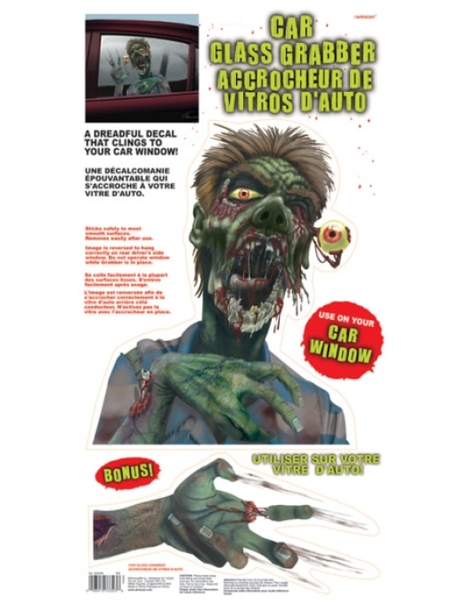 Horror Face Window Glass Grabber Sticker 60.9 x 30.4cms