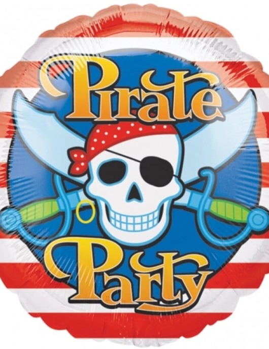 Pirate Party Round Foil Helium Balloon 45cms