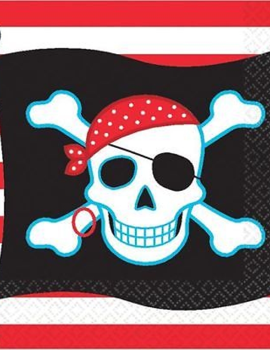 Pirate Paper Napkins 32.7 x 32.7cms