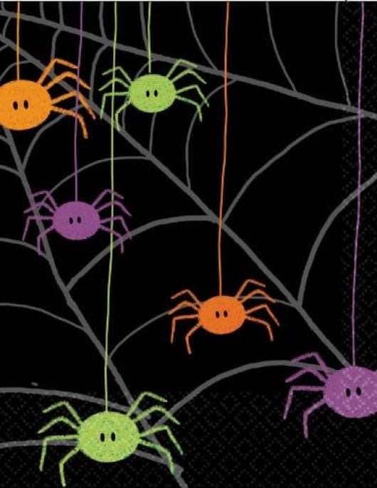 Halloween Spider Frenzy Paper Napkins 24.7 x 24.7cms