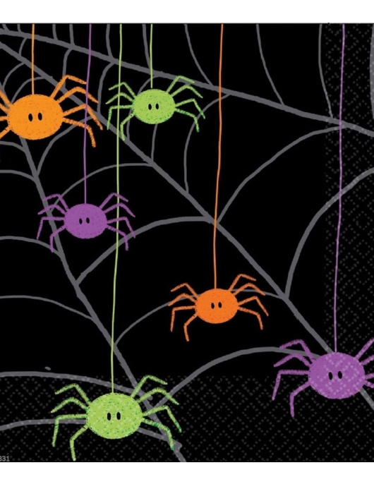 Halloween Spider Frenzy Paper Napkins 33 x 33cms