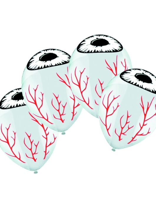 White Eye Ball Printed Balloons 27.5cms