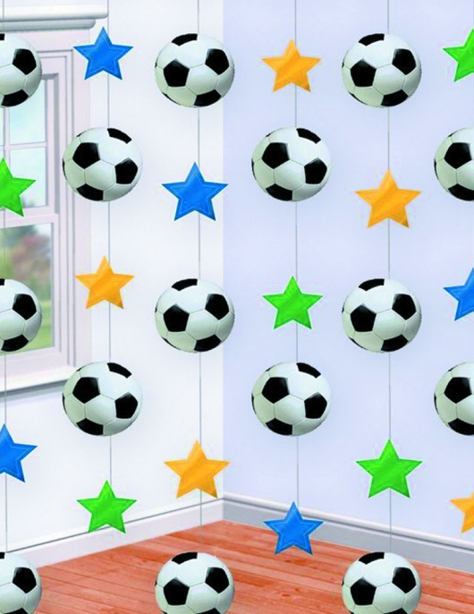 Soccer Balls And Star Hanging String Decoration 2.13meter