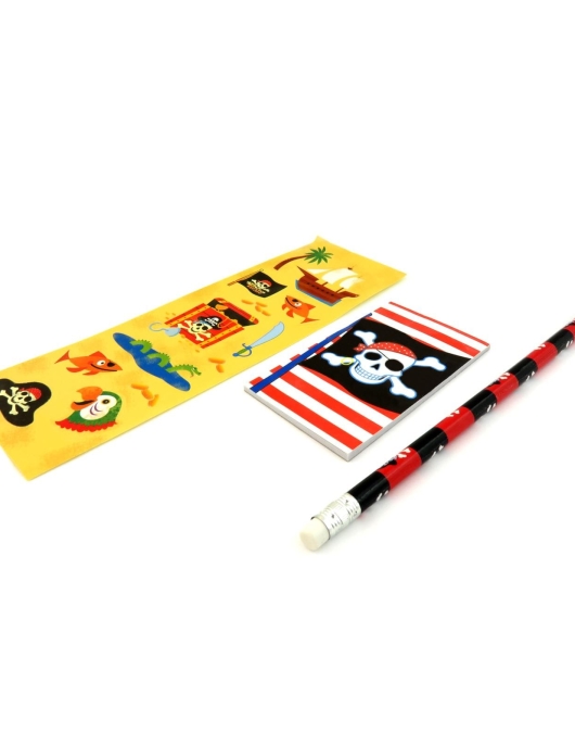 Pirate Pencil, Note Book and Sticker Sheet - 3 pcs