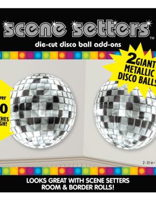 Silver Metallic Disco Wall Poster 78.75cms
