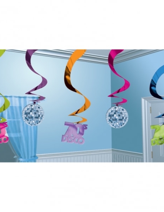 Disco Hanging Swirl Decoration - 5 pcs
