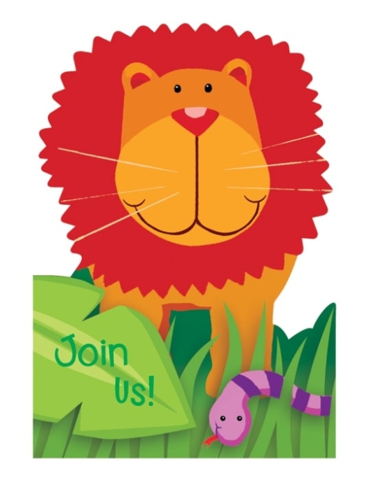 8 Join Us Cards With Envelopes (Jungle Animals)