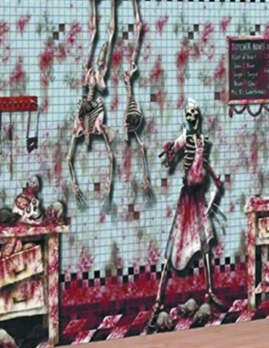 Skeleton Plastic Wall Poster 6pcs