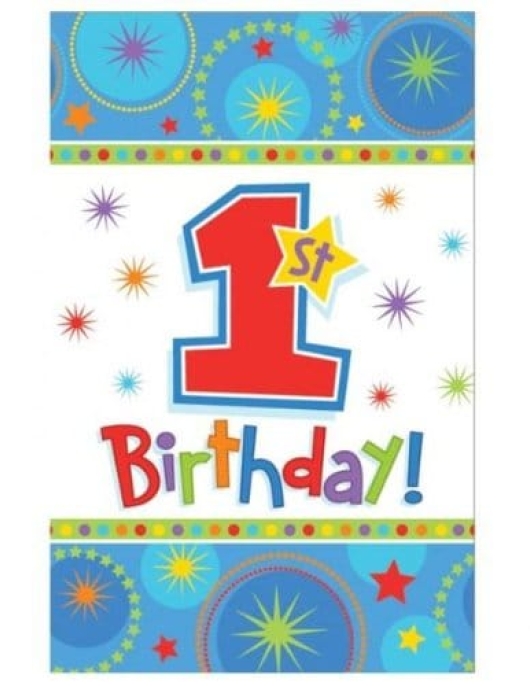 1st Birthday Boy Table Cover 137 x 259cms