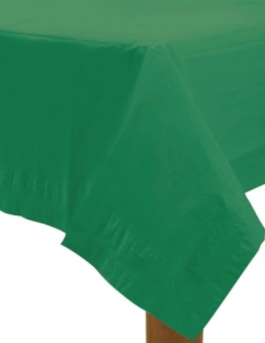 Green Emerald Plastic Lined Table Cover 54 in x 108 in