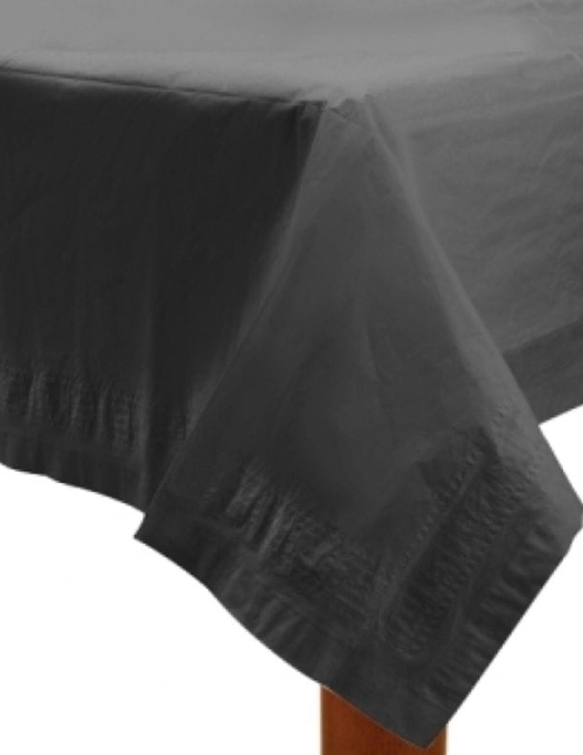 Black Plastic Lined Table Cover 54 in x 108 in