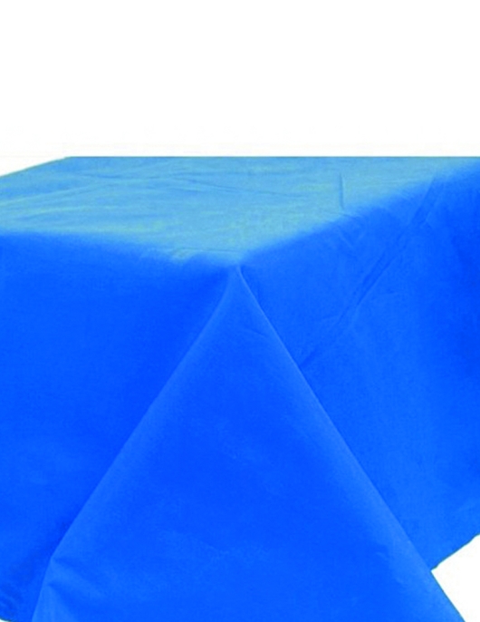 Blue Plastic Lined Table Cover 54 in x 108 in