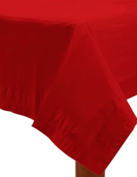 Pink Plastic Lined Table Cover 54 in x 108 in