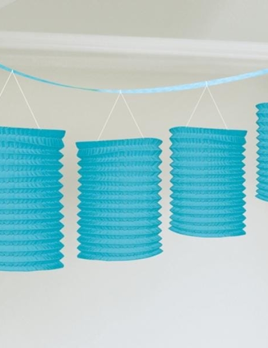 Light Blue Paper Lanterns - 3.65 meter