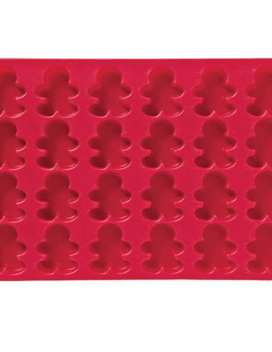 Silicone Mould 24 Cavity Ginger Bread Boy Shape - Red