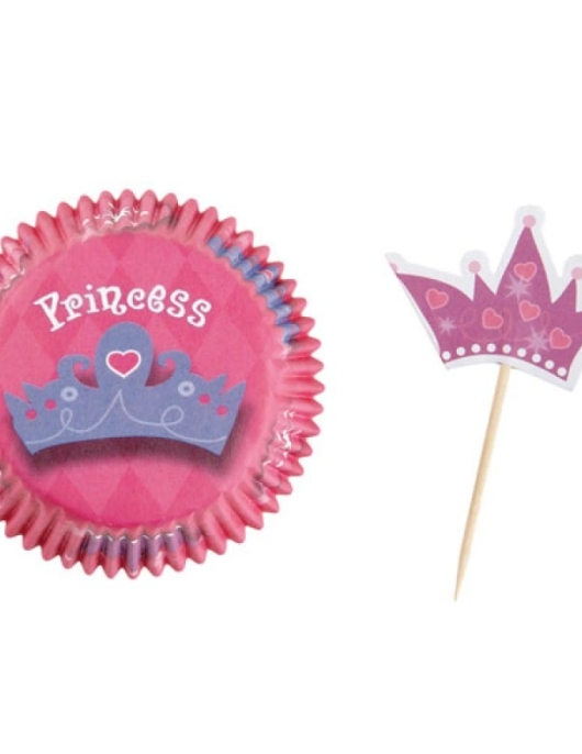 Princesses Cupcake Cases with Toppers 24pcs