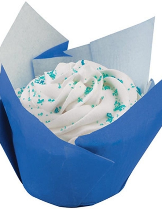 Baking Cup- Blue Pleated
