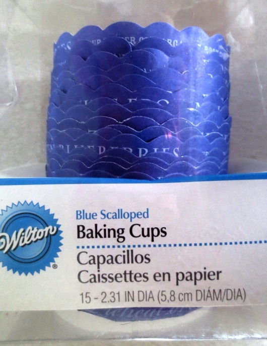 Baking Cup- Blue Scalloped