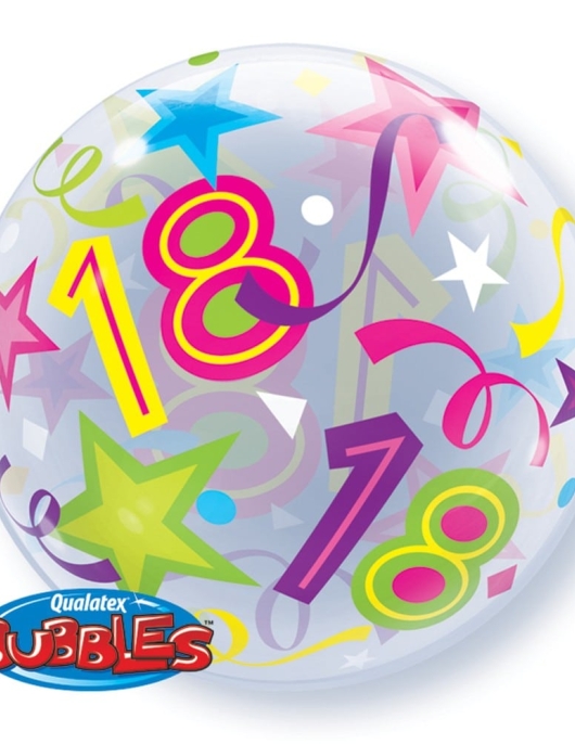 18th Birthday Bubbles Plastic Balloon - 56 cm