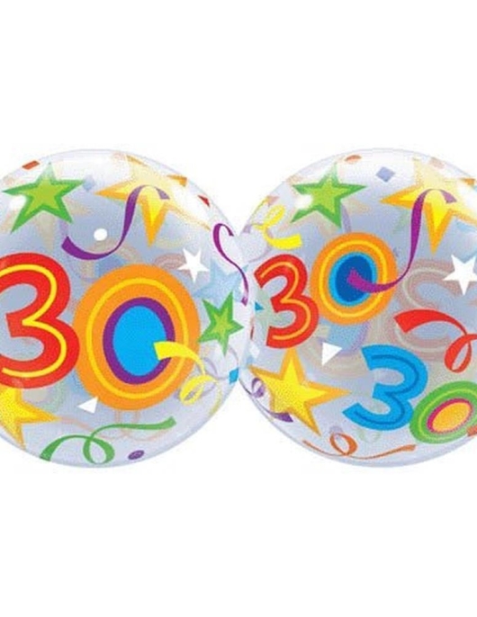 30th Birthday Bubbles Plastic Balloon - 56 cm