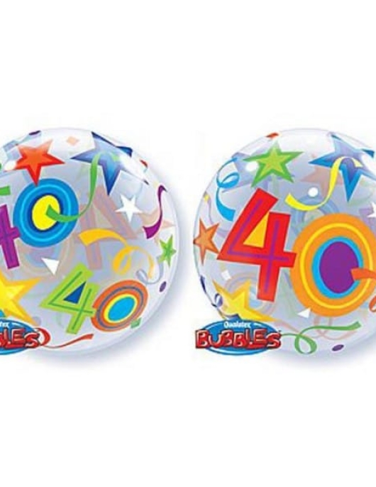 40th Birthday Bubbles Plastic Balloon - 56 cm