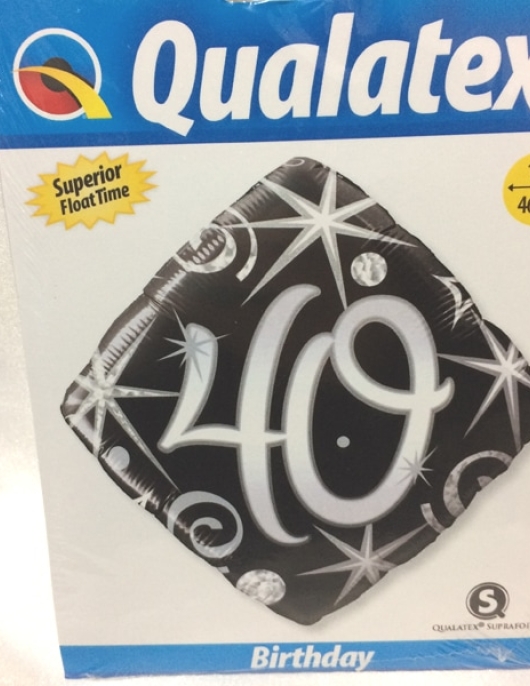 40th Happy Birthday Glitz Foil Helium Balloon 46cms