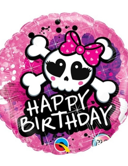 Pirate Party Pink Foil Helium Round Balloon 46cms