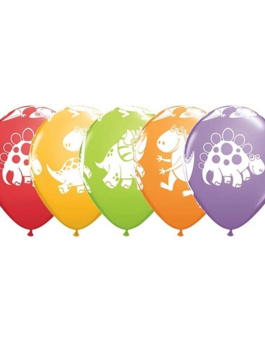 Assorted Cute & Cuddly Dinosaurs Large Balloons 28cms 6pcs