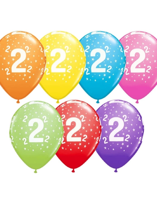 Assorted No.2 Balloons 28cms 6pcs (2 Years)