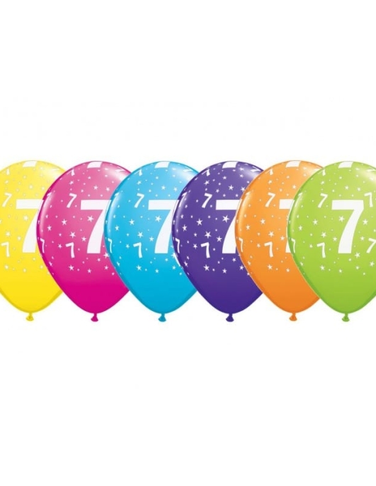 Assorted No.7 Balloons 28cms 6pcs (7 Years)