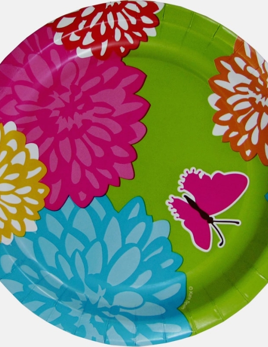 Floral Blossom Round Paper Plates 17.1 cm