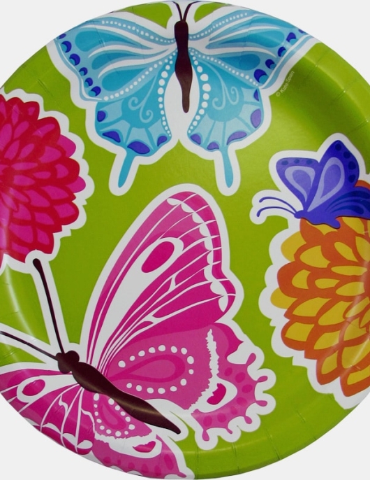 Floral Blossom Round Paper Plates 22 2 cms