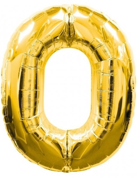 Gold Metallic No.0 (Zero) Foil Helium Balloon 34 x 25inches