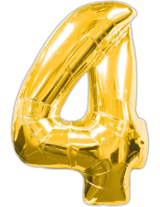 Gold Metallic No.4 Foil Helium Balloon 34 x 25inches
