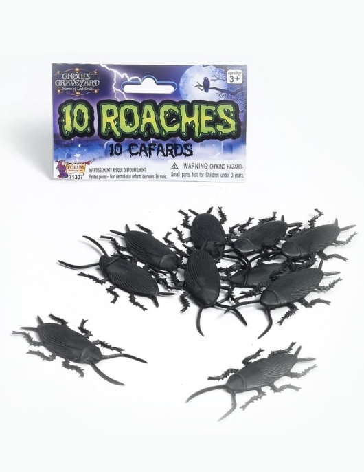 Halloween Black Cockroaches - 10 pcs